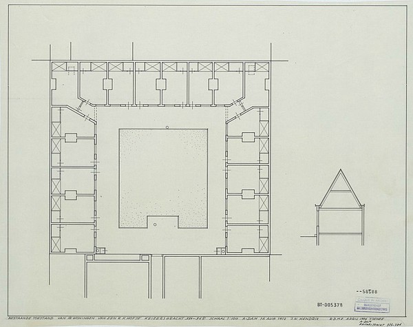 Keizersgracht 334-346 sit.tekening 1912 RCE