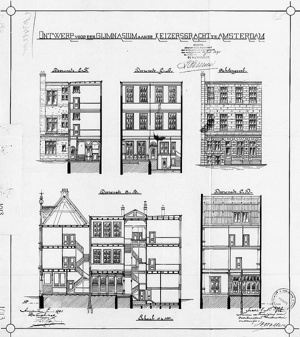 Keizersgracht 495 bouwtekening doorsnede SAA