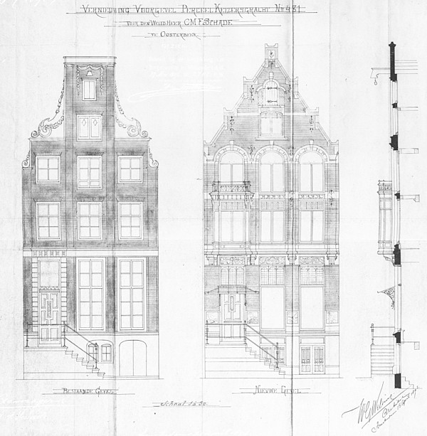 Keizersgracht 431 tekening 1895