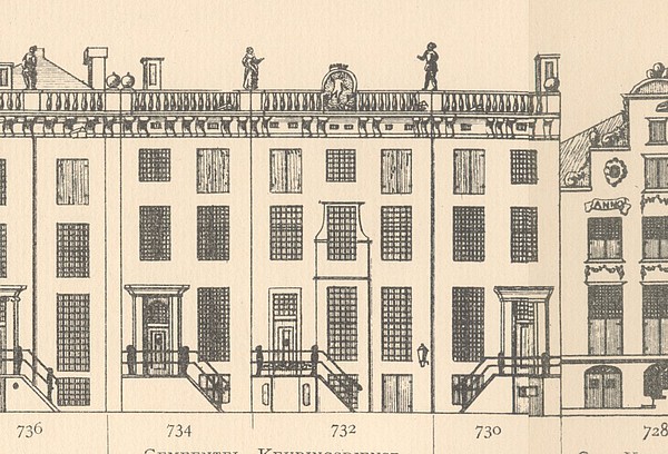 Keizersgracht 730-734 Tekening Grachtenboek 1767