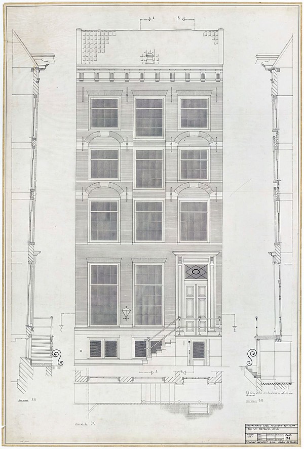 Keizersgracht 321 Ontwerp Henke 1957 Bouwtekening SAA