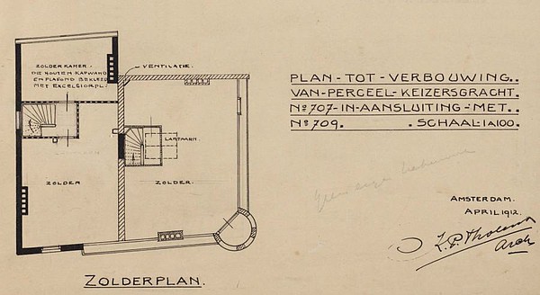 Keizersgracht 707-709 plat grond 4 1912 Tholens SAA