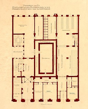 Ontwerp uit februari 1916, parterre