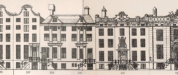 Herengracht 531-537, Tekening Caspar Philips