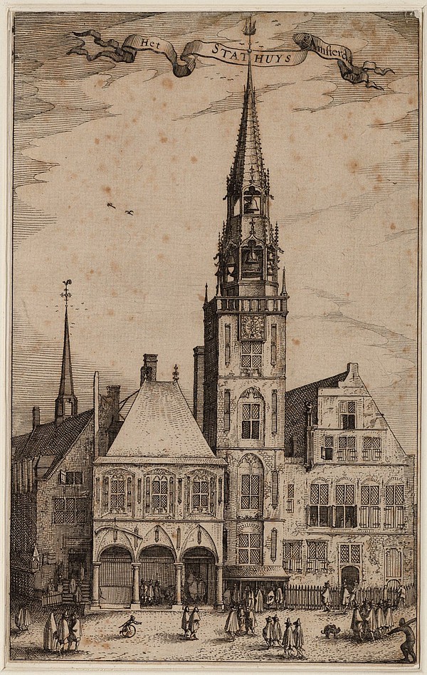 Dam 14 1614 Stadhuis op dam 1614 met toren SAA