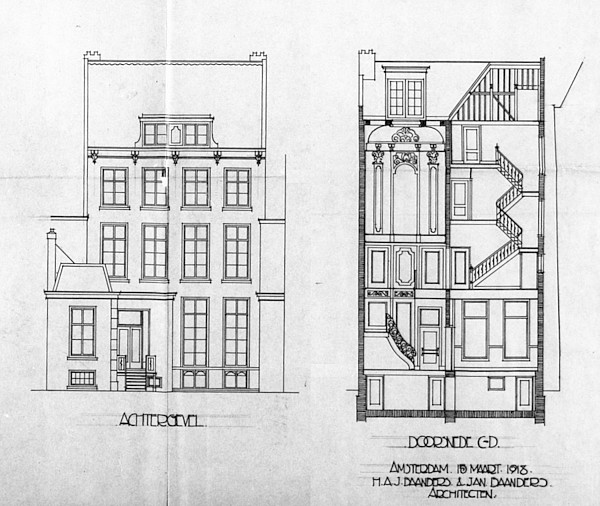 Keizersgracht 209 bouwtekening 2 1918 SAA achter