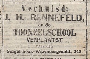 Singel 242 1876 Toneelschool Het nieuws van den dag 02-05-1876