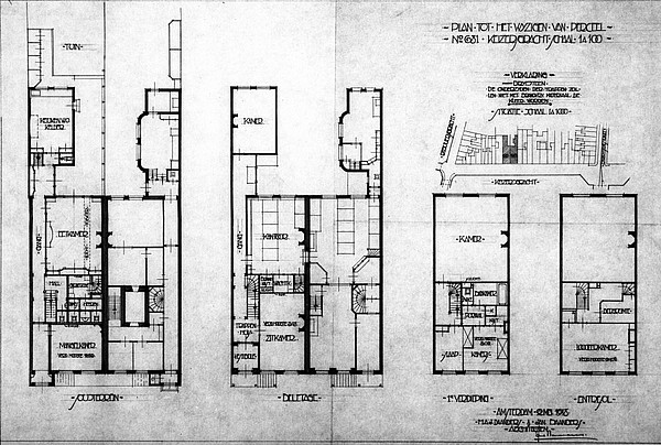 Keizersgracht 681 - 683 tek nieuw situatie 1918 SAA