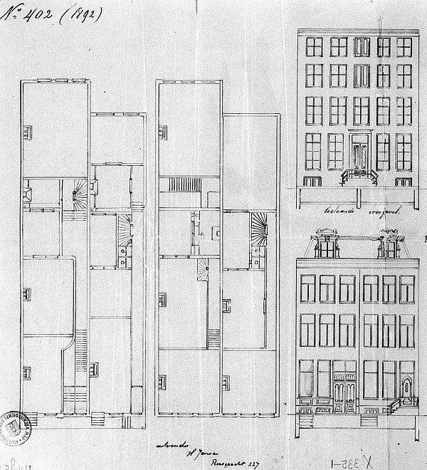 Keizersgracht 273-273a 1892 bouwtekening Wark SAA 1