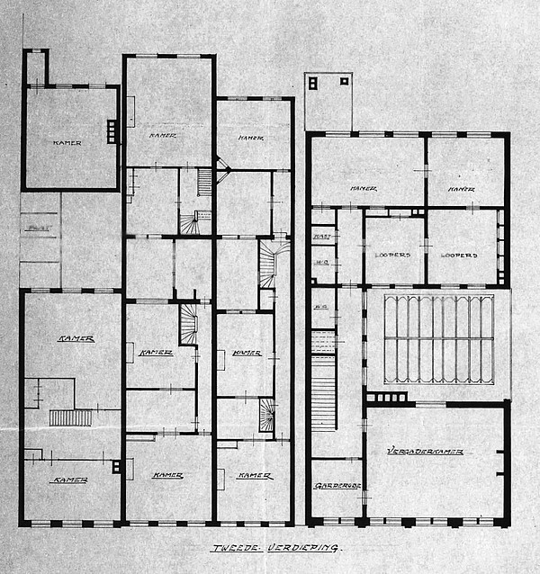 Keizersgracht 271 - 273 - 275 plattegr 2e-3e 1919 zw 2e