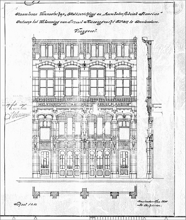 Keizersgracht 802 tekening Gendt 1895-2 SAA