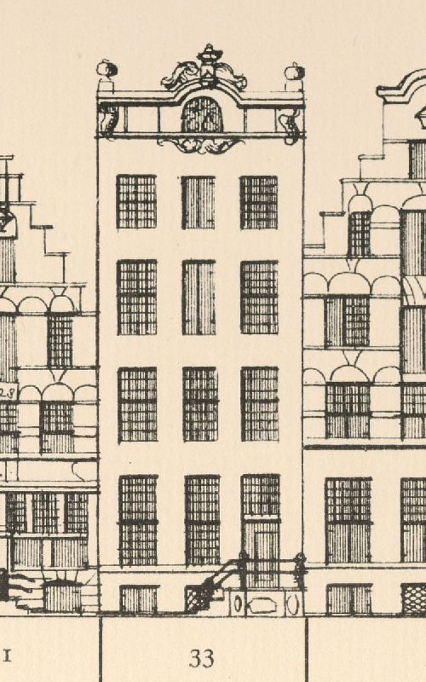 Keizersgracht 33, tekening Caspar Philips