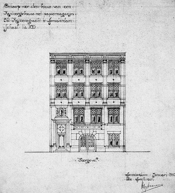 Keizersgracht 28 - 34 Bouwtekening nieuw kantoor