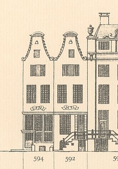 Keizersgracht 592-594 Tekening Caspar Philips