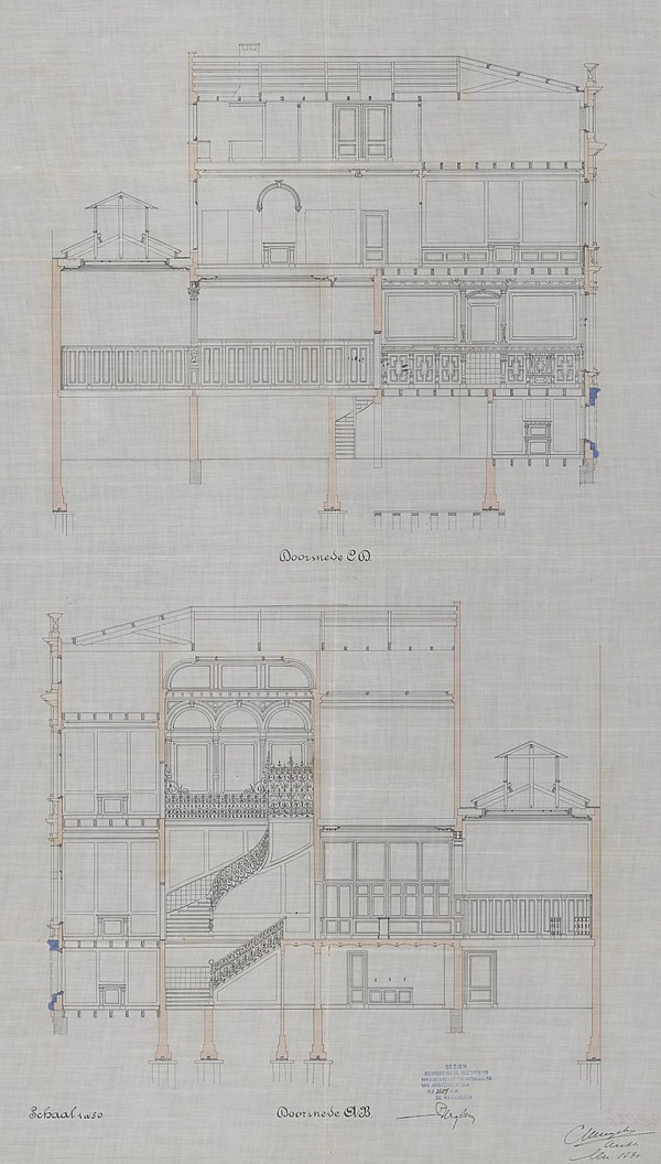 Herengracht 237 1881 bouwtekening doorsneden PA