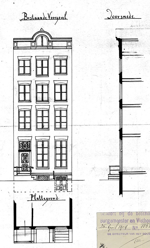 Keizersgracht 163 gevel voor 1904 PA