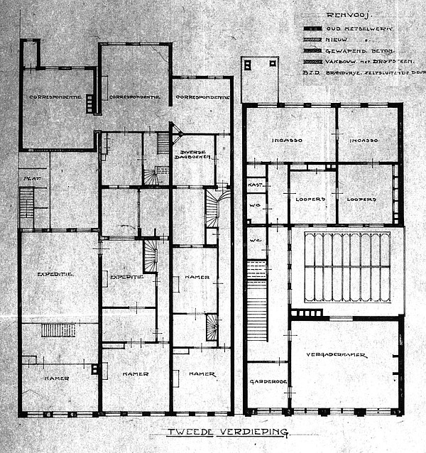 Keizersgracht 271 - 273 - 275 plattegr 2e-3e nw 1919 zw 2e