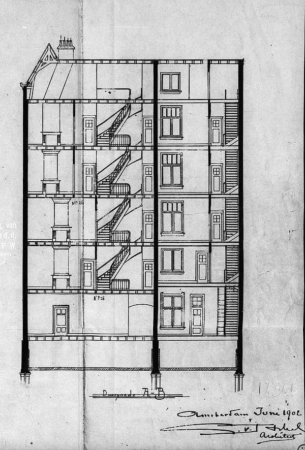 Keizersgracht 185-Raadhuisstraat 52 bouwtekening 1902 51 SAA