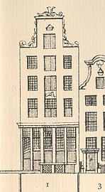 Keizersgracht 1 tekening Caspar Philips