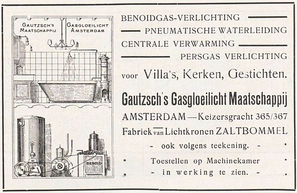 Keizersgracht 365-367 Gautzsch Gasgloeilicht Het huis oud nieuw jrg 10