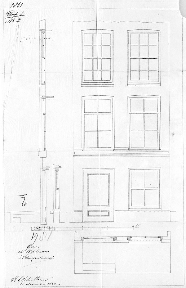 Keizersgracht 383 bouwtekening 1861 SAA