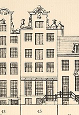 Keizersgracht 45, tekening Caspar Philips