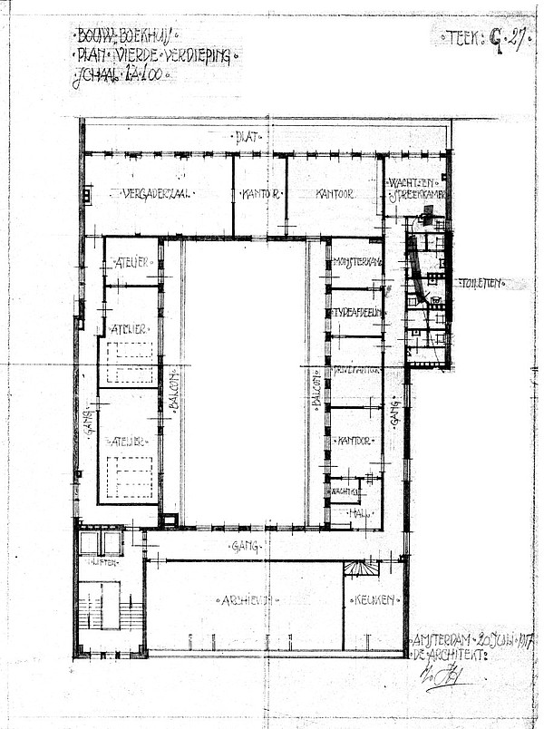 Herengracht 124-128 bouwtek Ouendag zw vierde etage