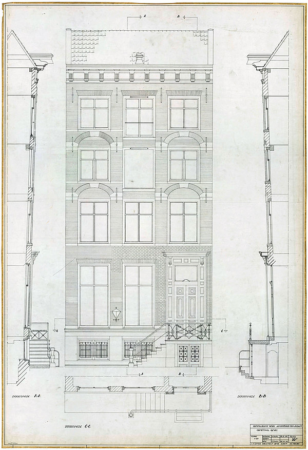 Keizersgracht 321 Ontwerp Henke 1956 Bouwtekening SAA