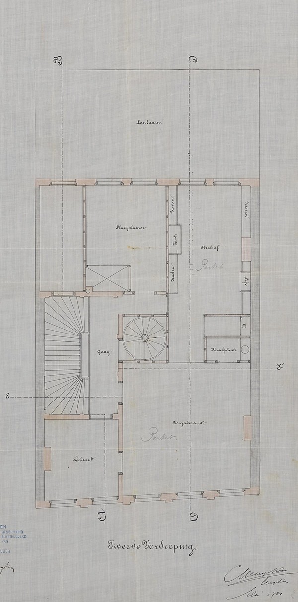 Herengracht 237 1881 bouwtekening tweede PA