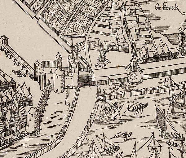 Poort 2 Cornelis Anthonisz uit 1557 tekening detail