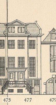 Keizersgracht 477 ,Tekening Caspar Philips