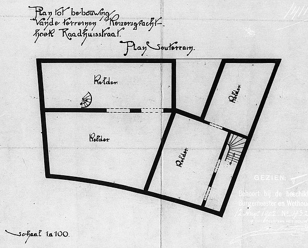 Keizersgracht 185-Raadhuisstraat 52 bouwtekening 1902 4k SAA