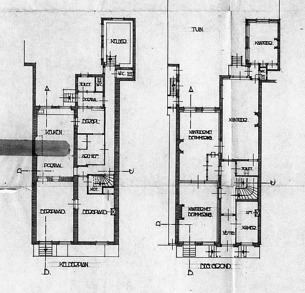 Keizersgracht 209 bouwtekening 2 1918 SAA plattegrond 1