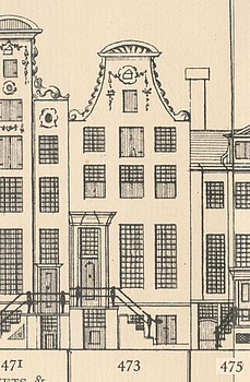 Keizersgracht 473 ,Tekening Caspar Philips