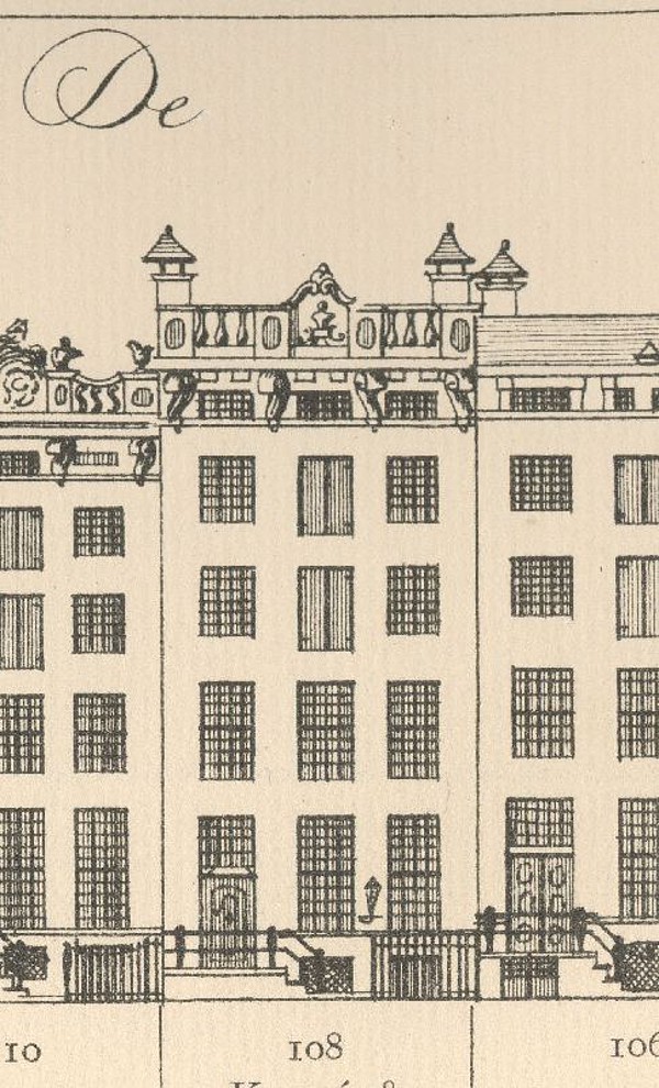 Herengracht 108 tekening uit het grachtenboek