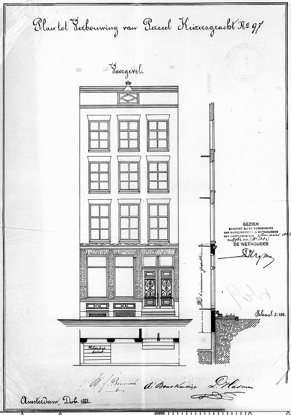 Keizersgracht 097 1892 Bouwtekening SAA