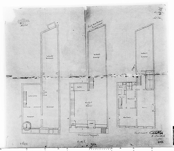 Kloveniersburgwal 1 Bouwtekening 1875 archief dienst bouw- en woningtoezicht