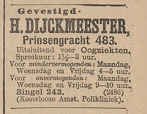 Singel 242 1903 Dijckmeester Het nieuws van den dag 09-06-1903