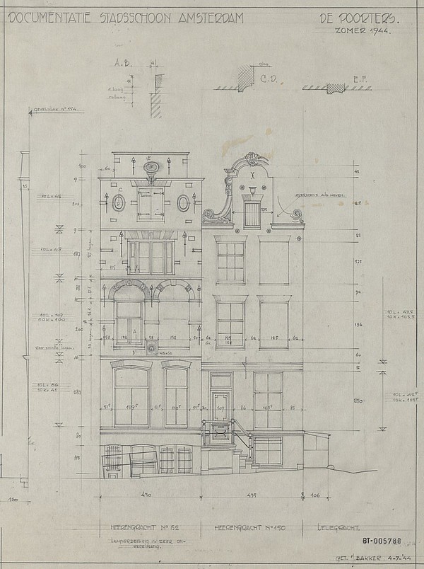 Herengracht 150 - 152 opmetingstekening RCE