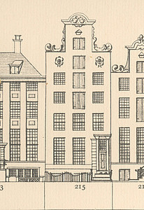 Herengracht 215 ,tekening Caspar Philips