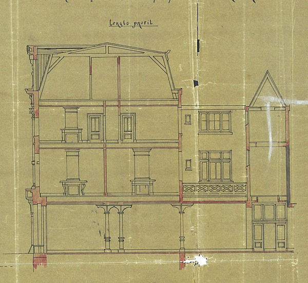 Keizersgracht 507 - 511 1886 lengte doorsnede SAA