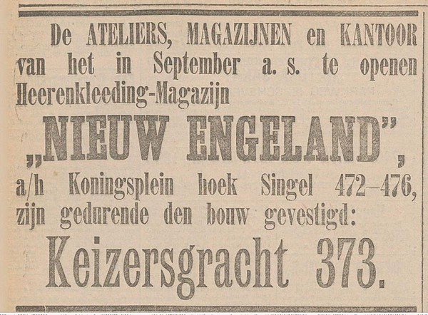 Singel 476 1899 tijdelijk ruimte Het nieuws van den dag 27-02-1899