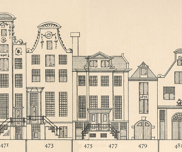 Keizersgracht 473-479 ,Tekening Caspar Philips