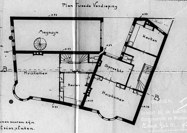 Keizersgracht 185-Raadhuisstraat 52 bouwtekening 1902 32 SAA