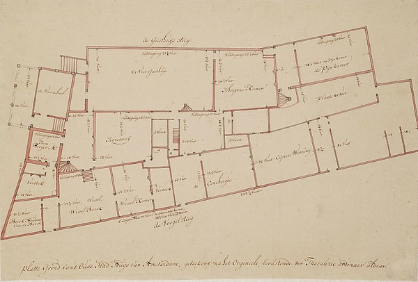 Dam 14 1639 plattegrond van het stadhuis SAA