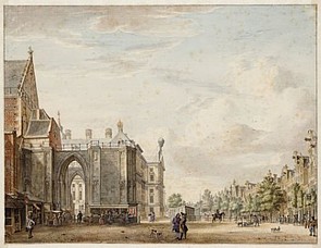 Dam 12 torenstomp van de Nieuwe Kerk tekening zijkant