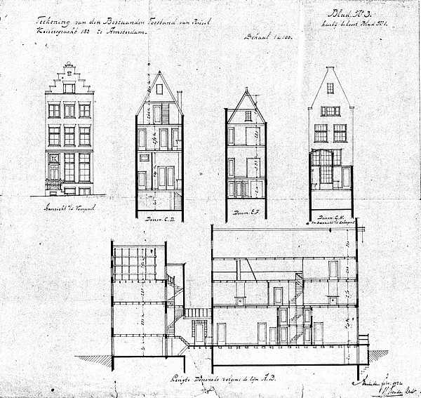 Keizersgracht 183 1922 bestaande situatie PA