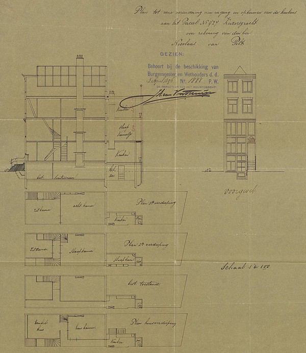 Keizersgracht 427 bouwtek 1896 PA