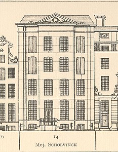 Herengracht 14, tekening Caspar Philips