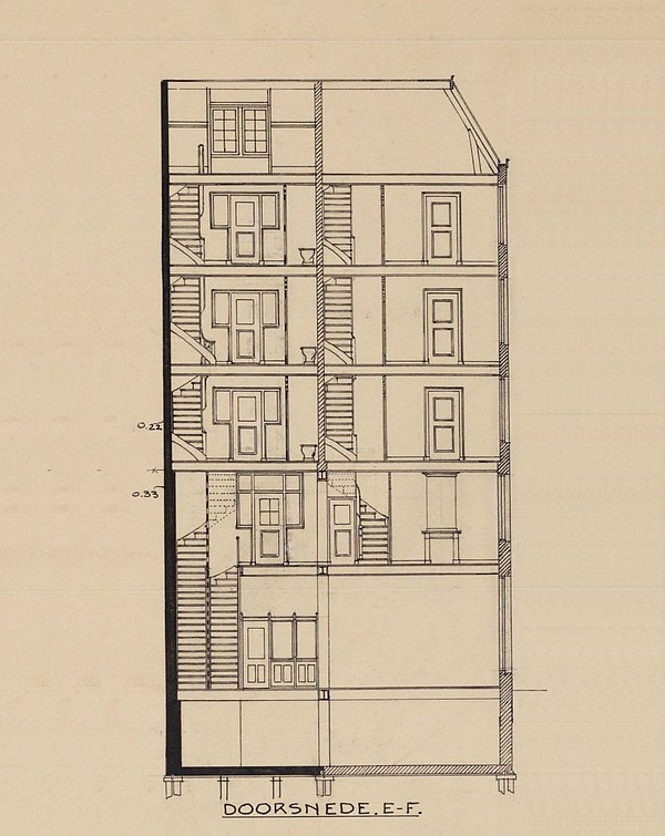 Keizersgracht 707-709 Doorsnede 2 1912 Tholens SAA